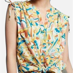 Danielle Kroll Anthropologie Women's Blouse M Brooklynite Abstract Button Down
